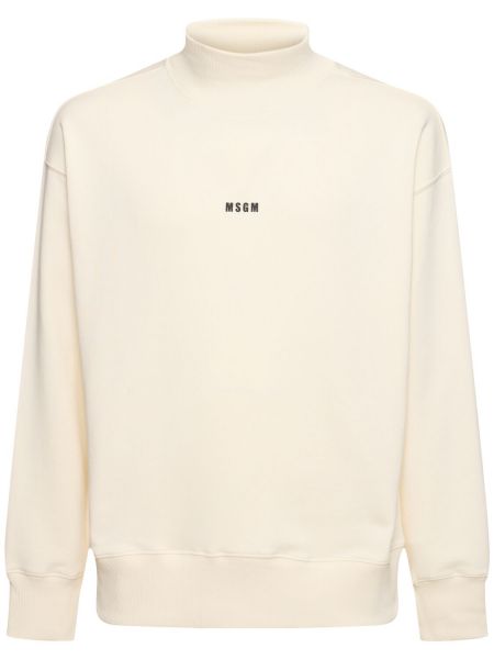 Sweatshirt med mönster Msgm vit