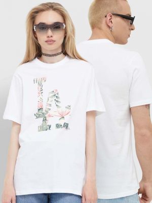 Памучна тениска с дълъг ръкав с принт 47brand бяло