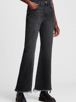 Bavlněné džíny s vysokým pasem Allsaints - černá
