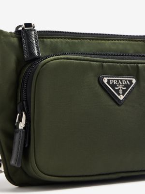 Нейлоновая сумка через плечо Prada зеленая