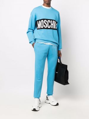 Sweatshirt mit rundhalsausschnitt mit print Moschino blau