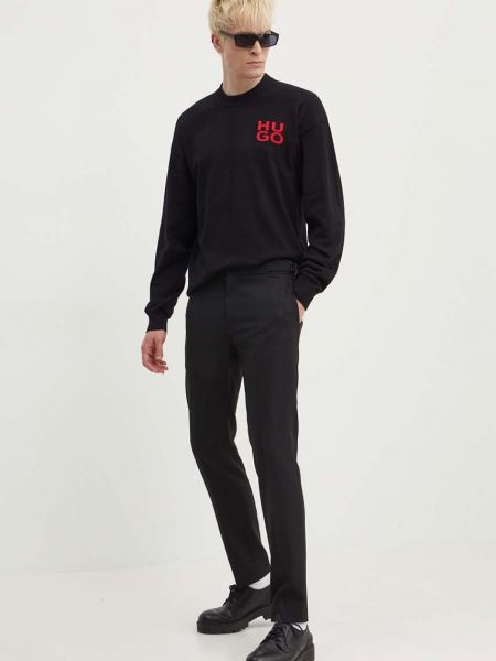 Pamučni pulover Hugo crna