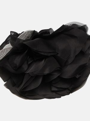 Kvetinový hodvábny náhrdelník Nina Ricci čierna
