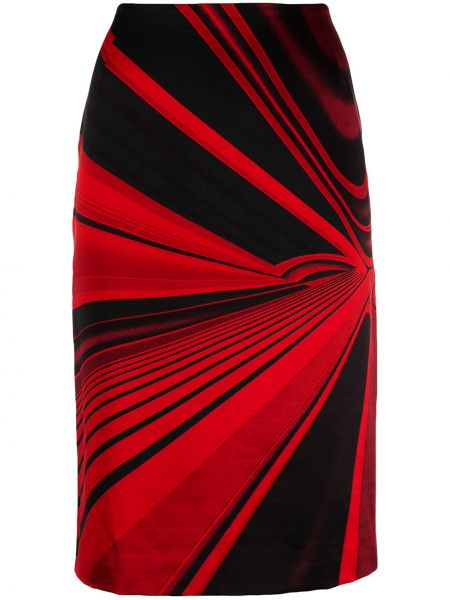 Falda con estampado abstracto Versace Pre-owned rojo