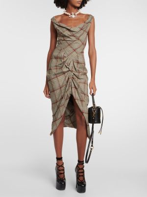 Drapované kockované midi šaty Vivienne Westwood