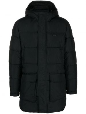 Péřová bunda s kapucí Calvin Klein černá