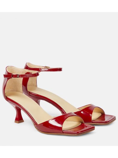 Kožne sandale od lakirane kože Souliers Martinez crvena