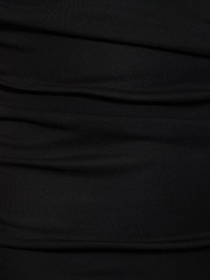 Vestido midi de tela jersey drapeado The Andamane negro