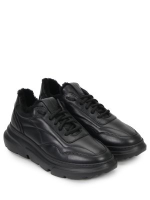 Кожаные кроссовки с мехом Stokton черные