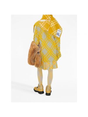Mini spódniczka w kratkę Burberry żółta