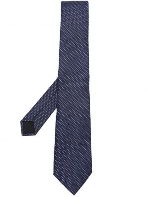 Жакардова копринена вратовръзка Lanvin синьо