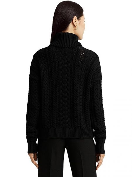 Хлопковый свитер Lauren Ralph Lauren черный