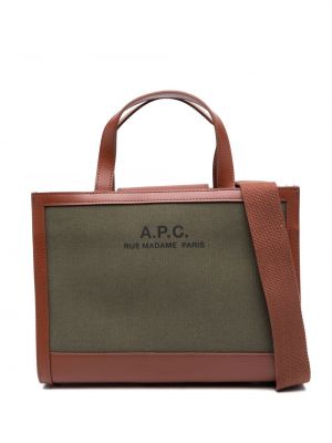 Trykt shoppingbag A.p.c. grønn