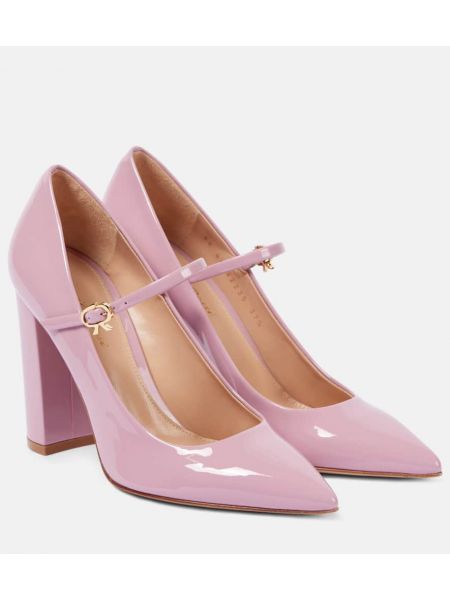 Patent læder læder pumps Gianvito Rossi pink