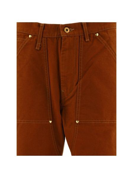 Pantalones rectos de algodón Human Made marrón