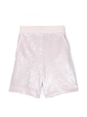 Pantaloncini con paillettes Monnalisa rosa