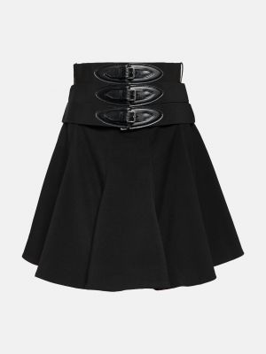 Шерстяная юбка мини Alaïa черная