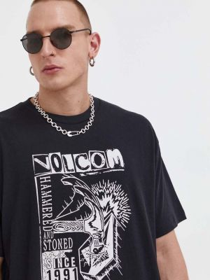 Тениска с дълъг ръкав с принт Volcom черно