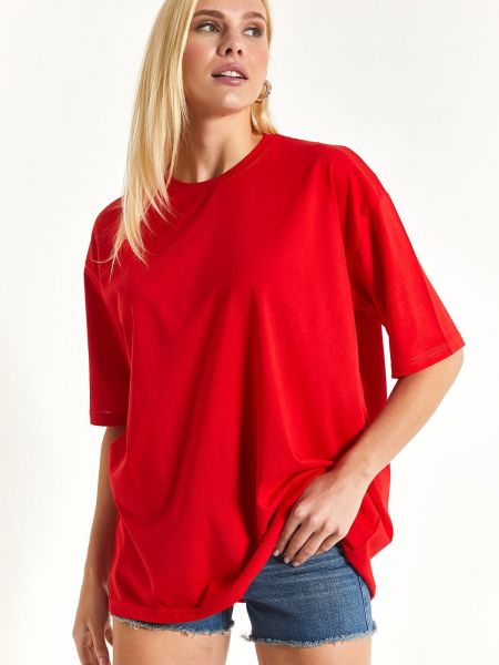 Marškinėliai oversize Armonika raudona