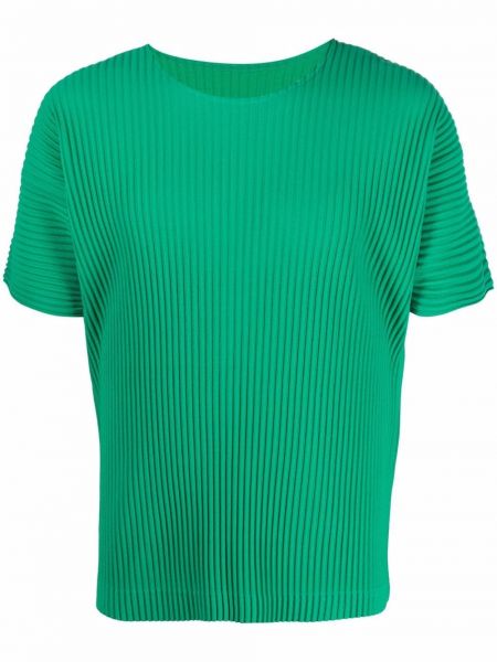 Camiseta de cuello redondo Homme Plissé Issey Miyake verde