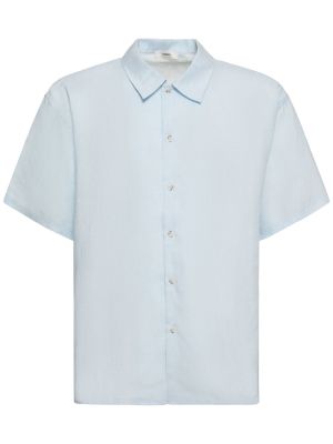 Camisa de lino manga corta oversized Commas azul