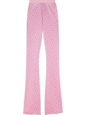 Жаккардовые брюки Versace розовые