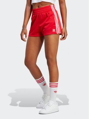 Спортни шорти на райета Adidas червено