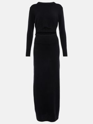 Kašmírové dlouhé šaty Altuzarra čierna