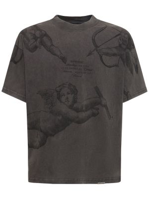 T-shirt di cotone Represent grigio