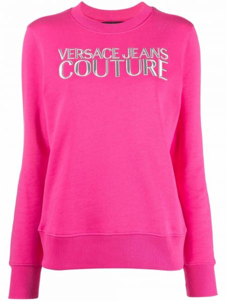 Sudadera con cuello redondo de cuello redondo Versace Jeans Couture rosa