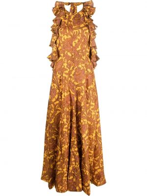Kvetinové šaty s potlačou Zimmermann žltá