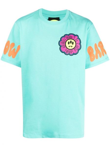 T-krekls ar ziediem ar apdruku Barrow zils