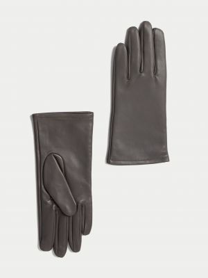 Kožené rukavice Marks & Spencer sivá