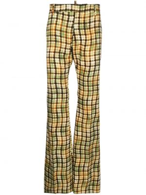 Карирани памучни панталон Dsquared2 жълто