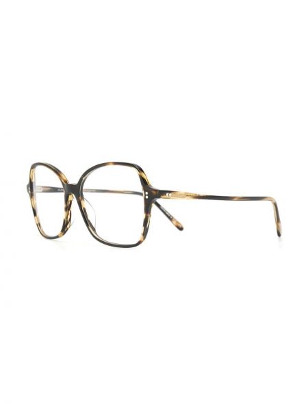 Oversized brýle s potiskem Oliver Peoples hnědé