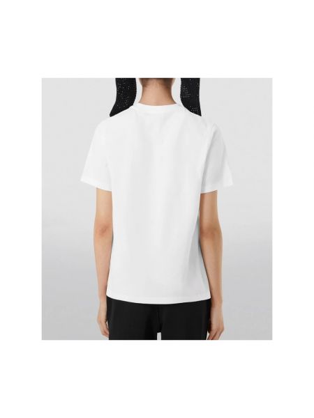 Camiseta de algodón con estampado Burberry blanco