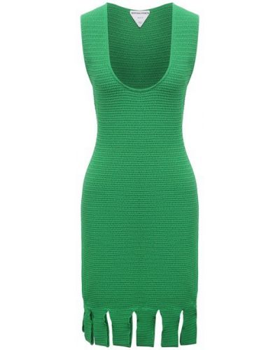 Хлопковое платье Bottega Veneta - Зеленый