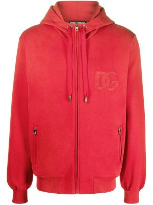 Hoodie mit reißverschluss aus baumwoll Dolce & Gabbana rot