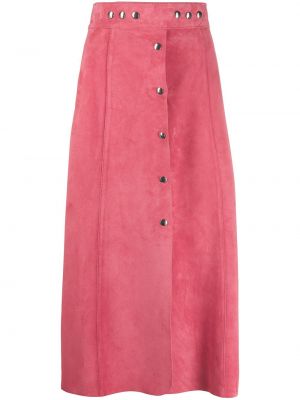 Falda midi con botones Prada rosa