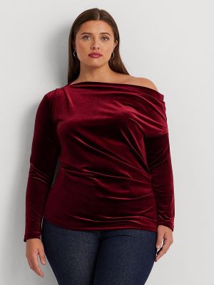 Camiseta de terciopelo‏‏‎ Lauren Ralph Lauren Woman rojo