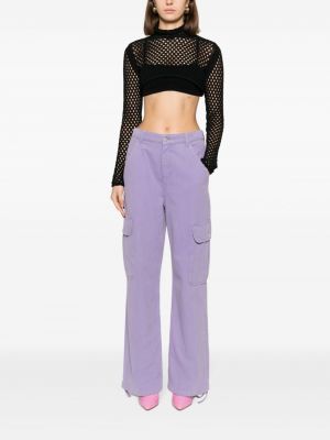 Medvilninės „cargo“ stiliaus kelnės Moschino Jeans violetinė