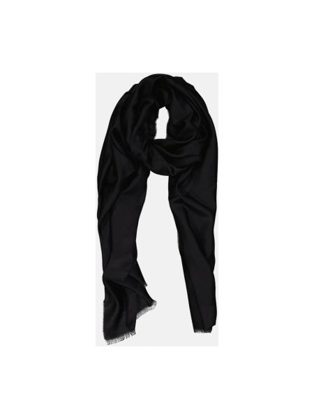 Bufanda con flecos de lana de seda Givenchy negro