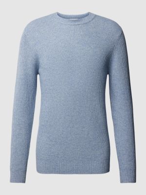 Dzianinowy sweter Profuomo błękitny