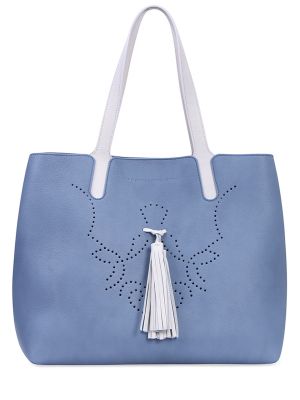Кожаная сумка Fratelli Rossetti голубая