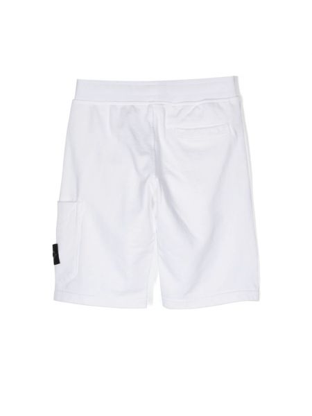 Pantalones cortos de algodón Stone Island blanco