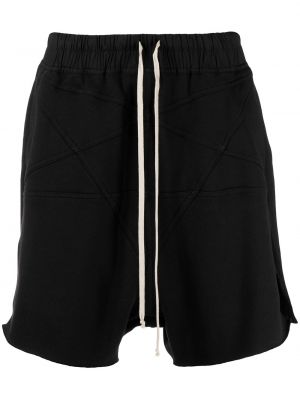 Pantalones cortos deportivos con bordado con cordones Rick Owens negro