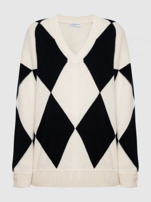 Шерстяной пуловер с геометрическим узором Ballantyne белый