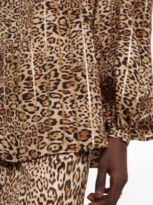 Bluză de mătase cu imagine cu model leopard Etro