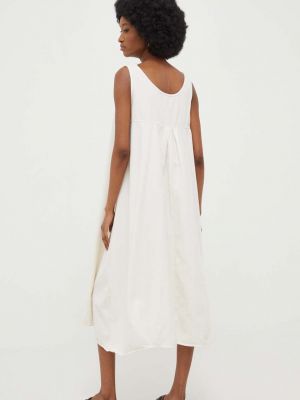 Oversized bavlněné midi šaty Answear Lab bílé