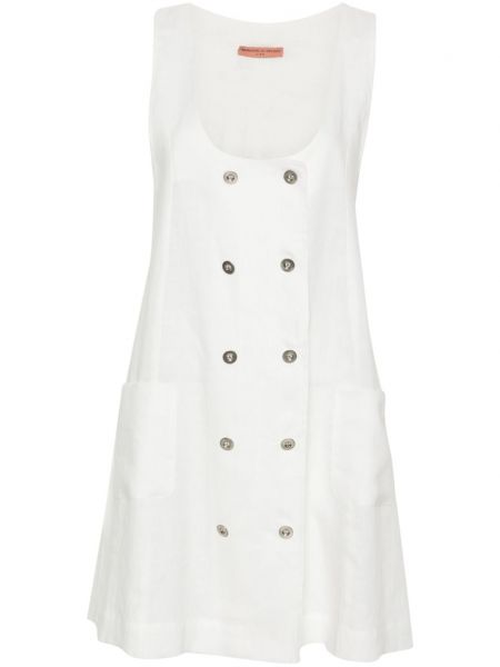 Lněné mini šaty Ermanno Scervino bílé
